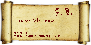 Frecko Nónusz névjegykártya